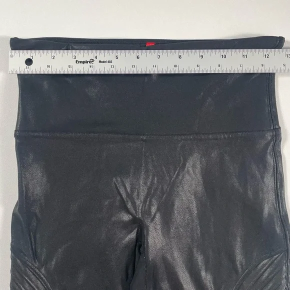 Spanx Faux Leather Moto Leggings Black Size M - Picture 8 of 13